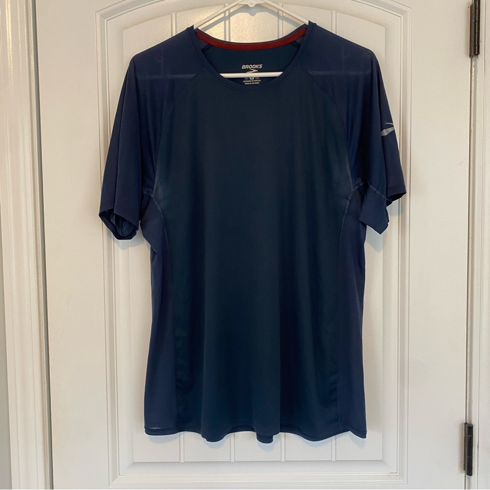 Brooks Men's Blue Athletic/Running Short Sleeve Shirt Size Large